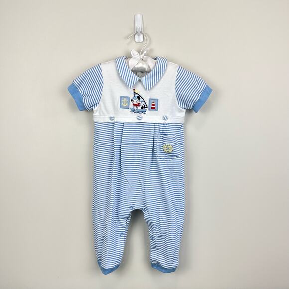 Vintage First Impressions Blue Stripe Sailor Outfit 6-9 Months - Picture 1 of 8
